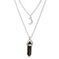 Unisex Crystal Moon & Hexagonal Turquoise Pendant Necklace