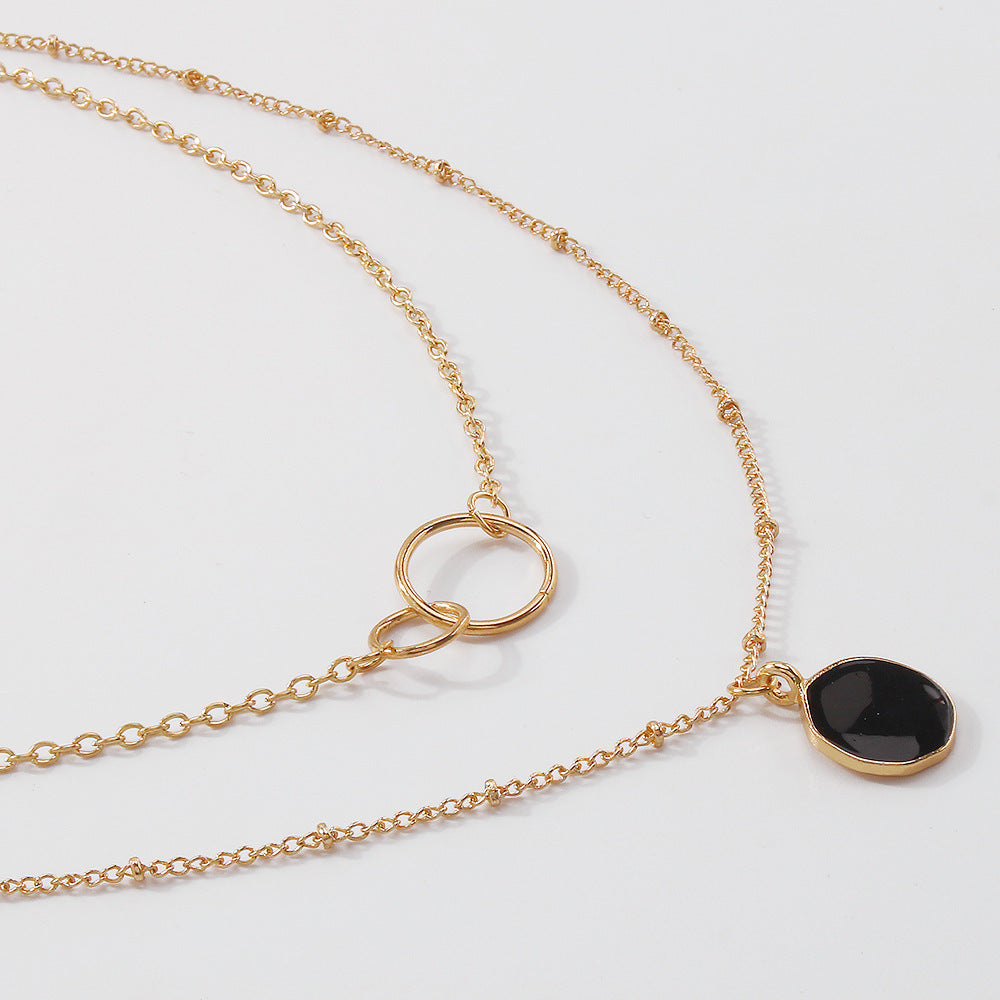 Double-Layer Pendant Clavicle Necklace