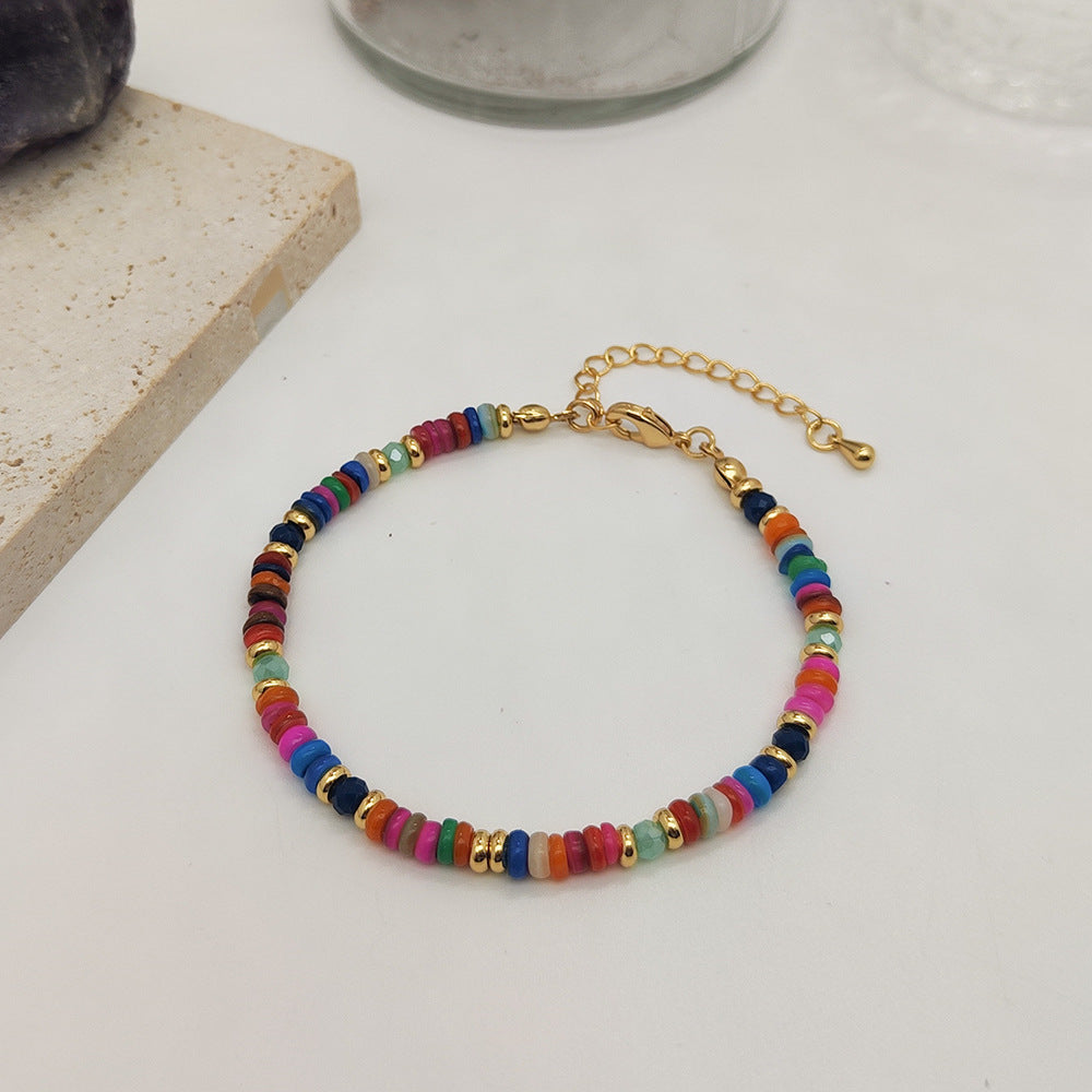 Colorful Natural Shell Hand-Woven Beaded Bracelet