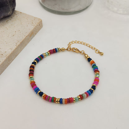 Colorful Natural Shell Hand-Woven Beaded Bracelet