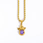 Coloured Gem Retention Guardian Angel Pendant Necklace
