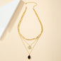 Three-Layer Crystal Bud Pendant Necklace