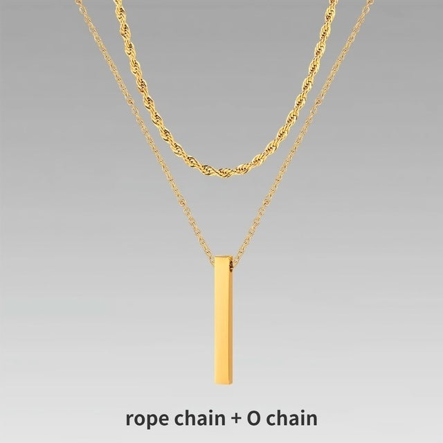 Men’s Layer Pillar Chain Necklace