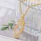 Gold Crown A-Z Pendant Necklace