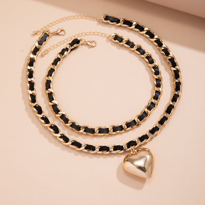 Love Double Layer Chains Necklace