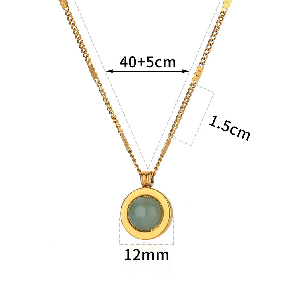 Gold Titanium Steel SUNFLOWER Necklace