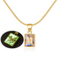 Luminous Pendant 26 Letter Square Necklace