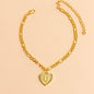 Gold Initial Letter Anklet for Women