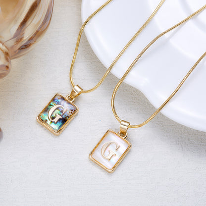 Luminous Pendant 26 Letter Square Necklace