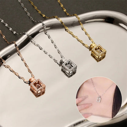 Perfume Bottle Pendant Zircon Necklaces
