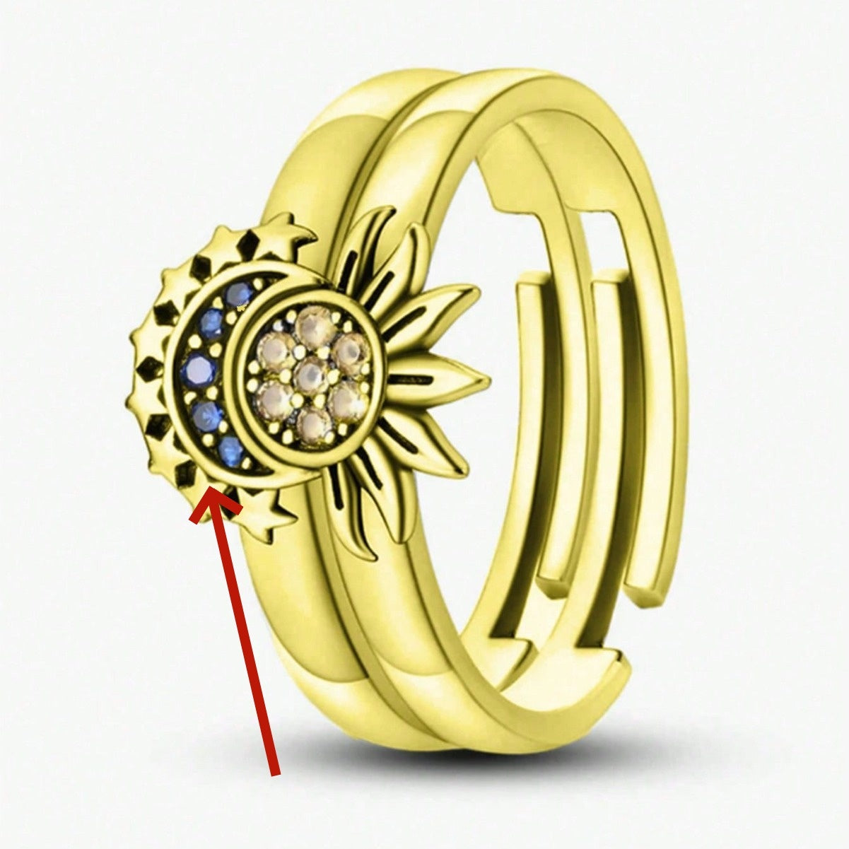 Sun and Moon Couple Rings