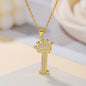 Gold Crown A-Z Pendant Necklace