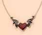 Gothic Vintage Heart Wing Necklace