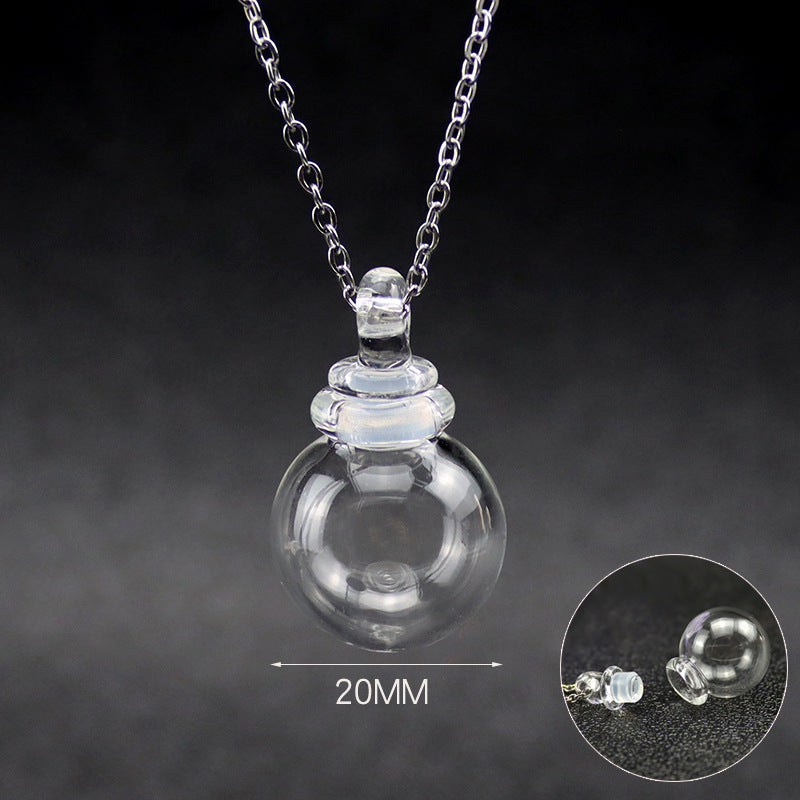 Transparent Glass Essential Oil Perfume Necklace