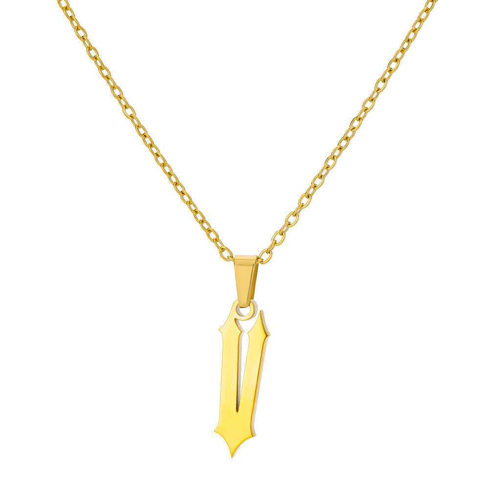 Funky A-Z Letter Pendant Necklace