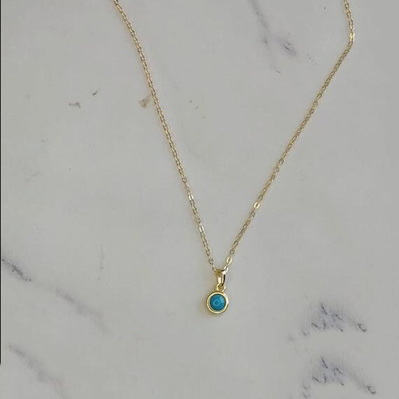 Women’s Simple Fashion S925 Sterling Silver Turquoise Necklace