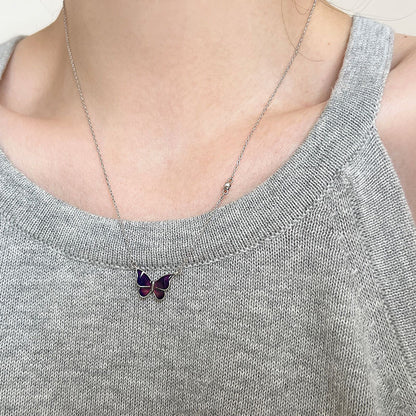 Colour Changing Butterfly Necklace Silver