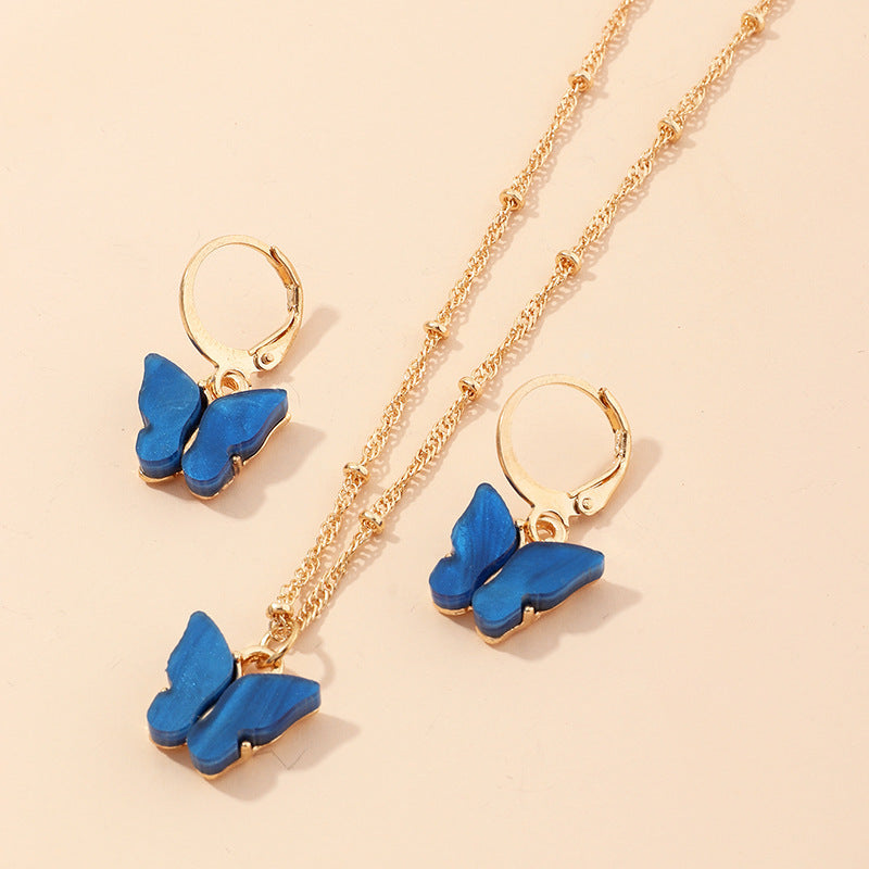 Butterfly Necklace And Earring Sets