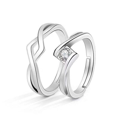 Moissanite Engagement Couple Rings