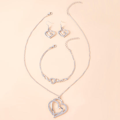 Romantic Crystal Heart Jewelry Set for Women