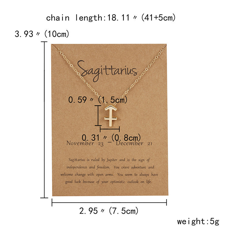 12 Zodiac Sign Constellation Pendant Necklace