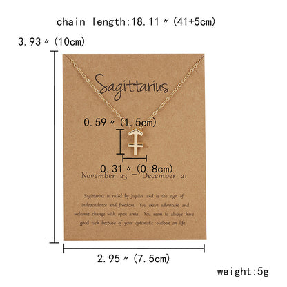 12 Zodiac Sign Constellation Pendant Necklace