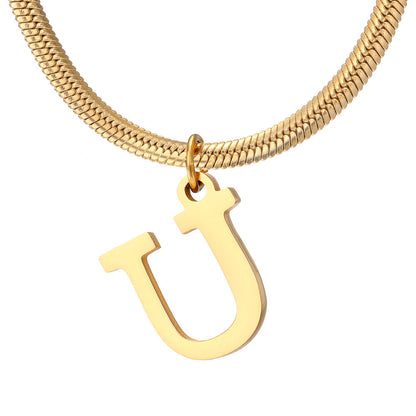 Minimalist A-Z Letter Pendant Necklace