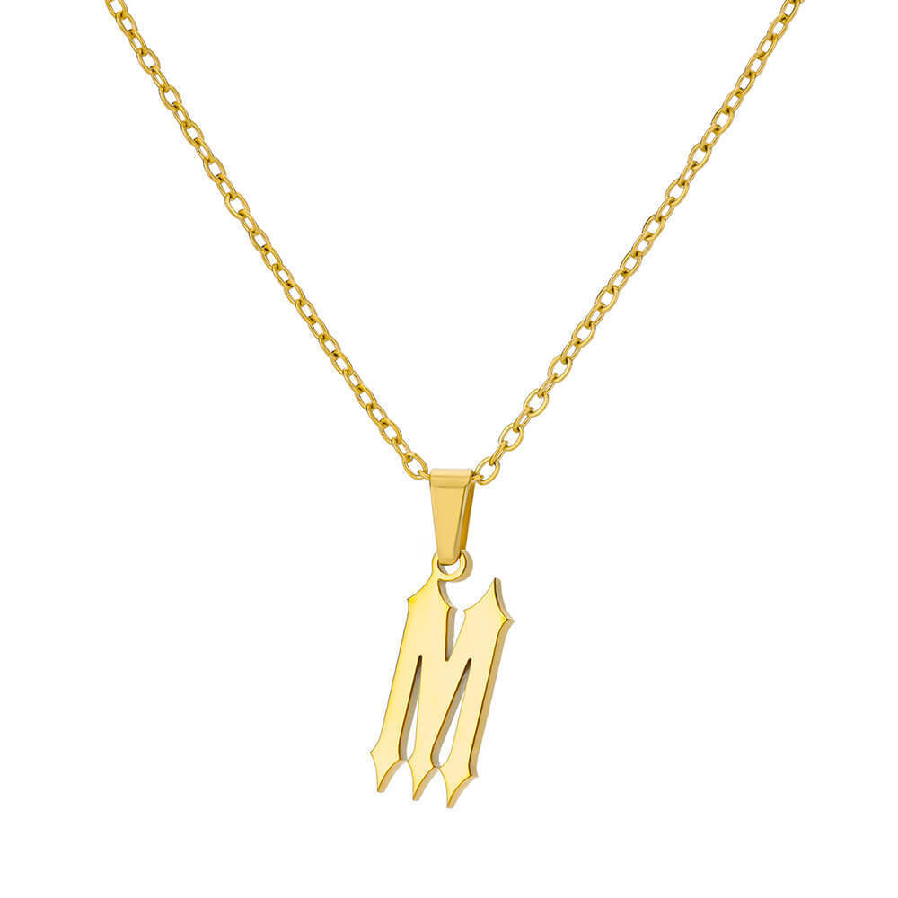 Funky A-Z Letter Pendant Necklace