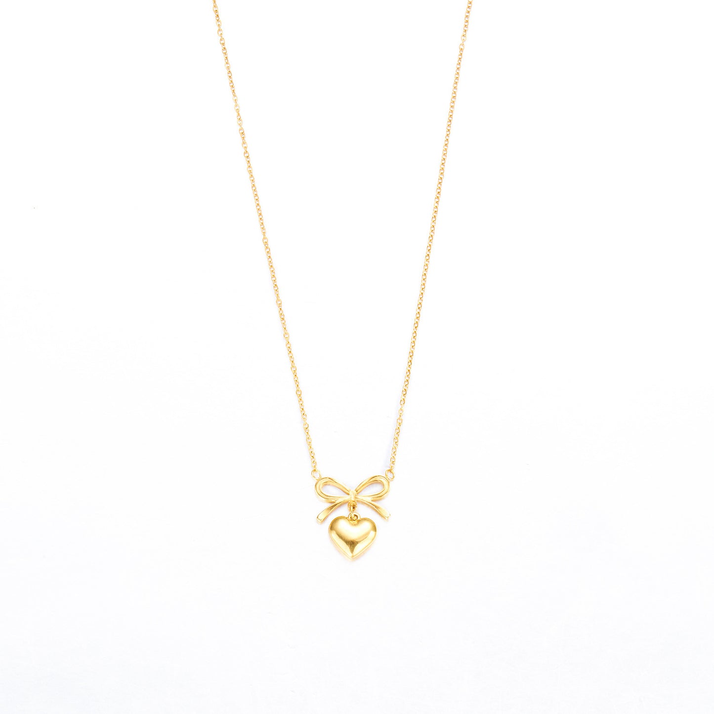 Love Heart & Bowknot Choker Necklace