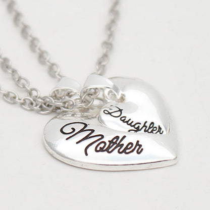 Heart-Shaped Mother Daughter Necklace