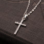 Simple Zircon Retro Cross Pendant Necklace