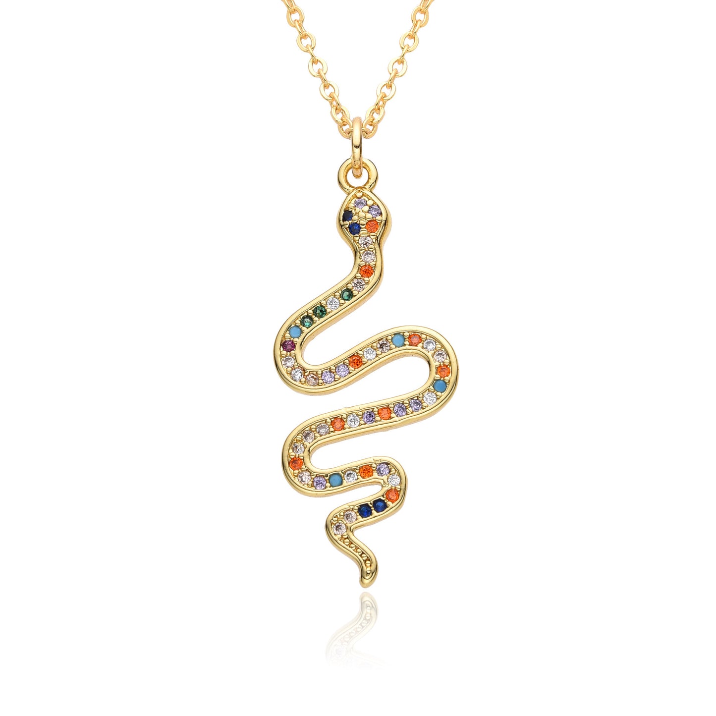 Snake Necklace with Rhinestone