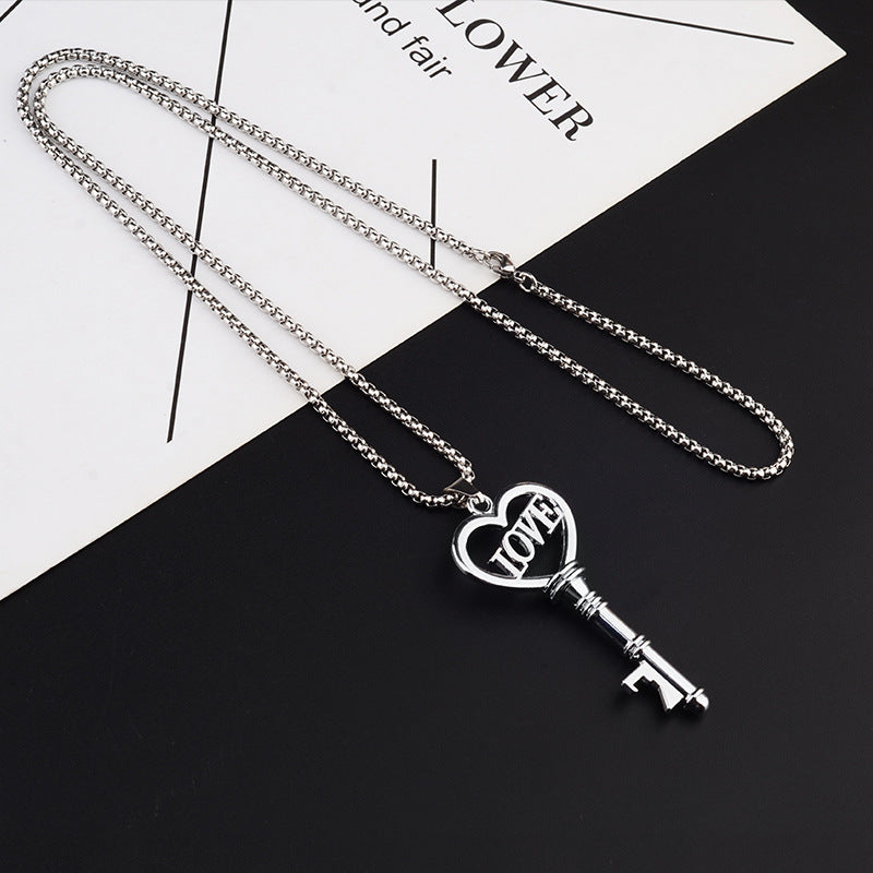 Sweet Heart Key Pendant Necklace