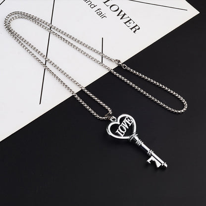 Sweet Heart Key Pendant Necklace