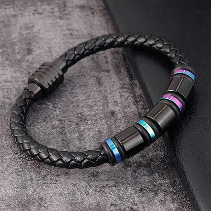 Leather Titanium Steel Bracelet