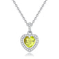 Natural Gemstone Heart Necklace for Women – S925 Sterling Silver