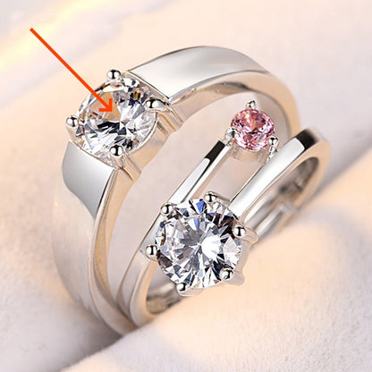 Minimalist Couple Zircon Diamond Crown Ring