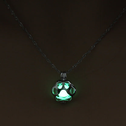 Dog Paw Hollow Luminous Necklace