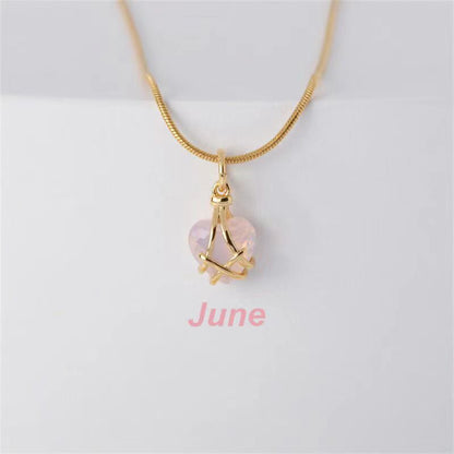Birthstone Princess Style Love Necklace - Trendy Radar