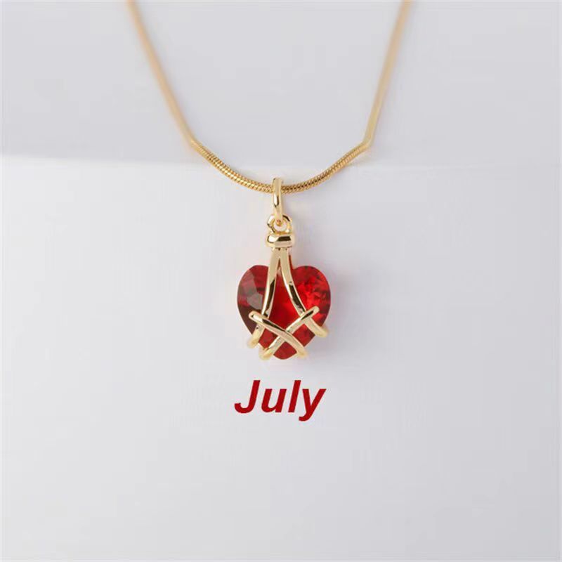 Birthstone Princess Style Love Necklace - Trendy Radar