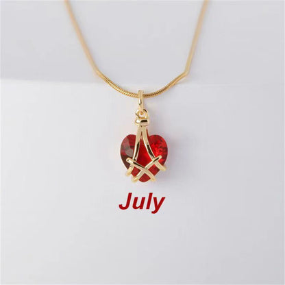 Birthstone Princess Style Love Necklace - Trendy Radar
