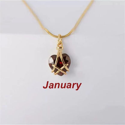 Birthstone Princess Style Love Necklace - Trendy Radar