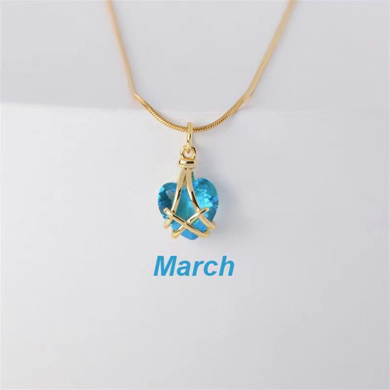 Birthstone Princess Style Love Necklace - Trendy Radar