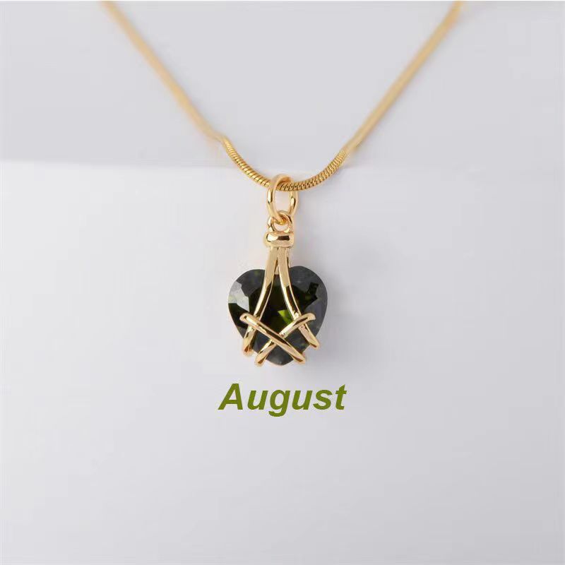 Birthstone Princess Style Love Necklace - Trendy Radar