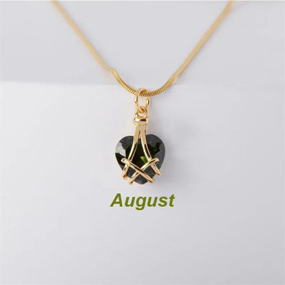 Birthstone Princess Style Love Necklace - Trendy Radar