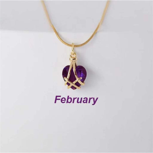 Birthstone Princess Style Love Necklace - Trendy Radar