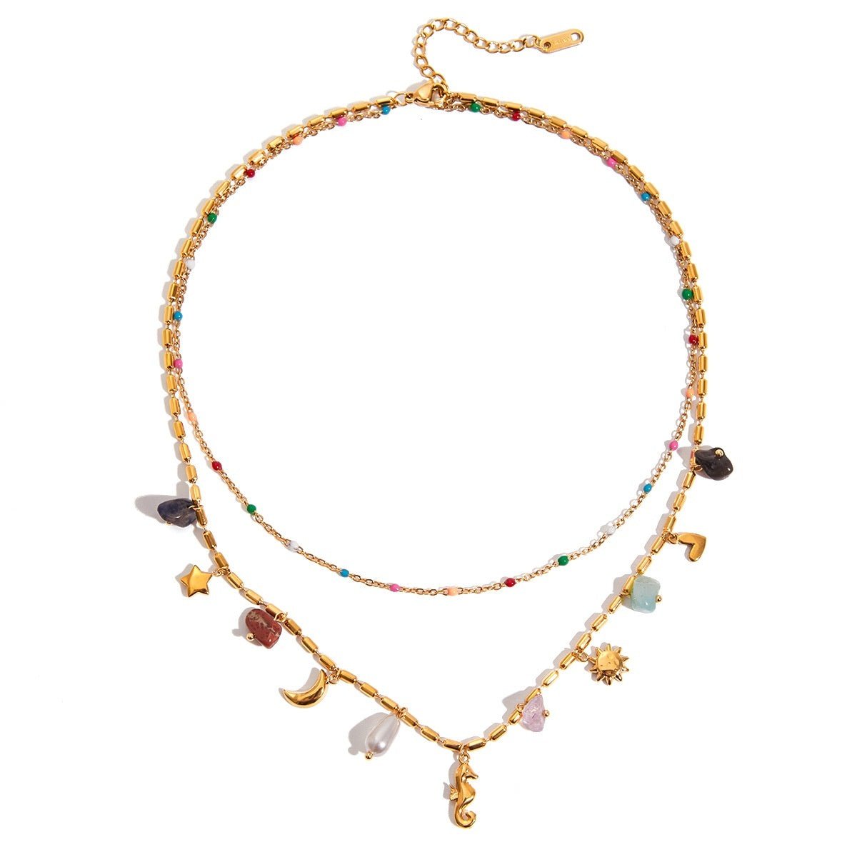 Bohemian Double - Layer Hippo Pendant Necklace - Trendy Radar