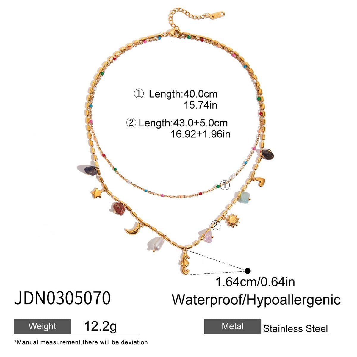 Bohemian Double - Layer Hippo Pendant Necklace - Trendy Radar