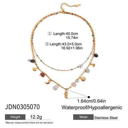 Bohemian Double - Layer Hippo Pendant Necklace - Trendy Radar