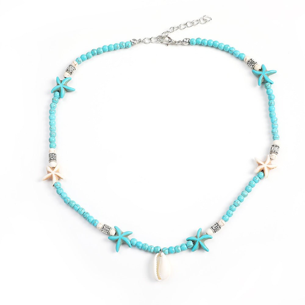 Bohemian Handmade Turquoise Starfish Necklace - Trendy Radar